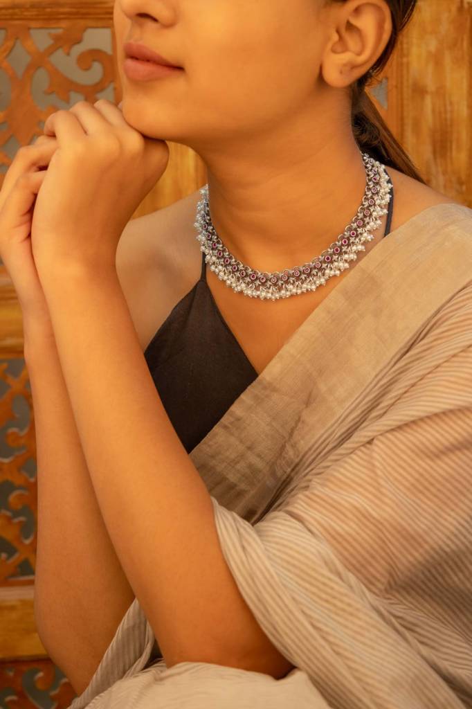 Tattva Raani Jadau Pearl Drop Classic Necklace : SR6008