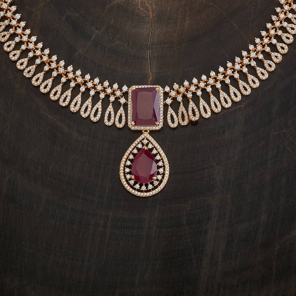 Kushal'S Fashion Jewellery Gold-Plated Party Wear Zircon Necklace-175822 : 421326