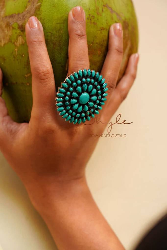 Tattva Turquoise Jadau Classic Ring : SR2040
