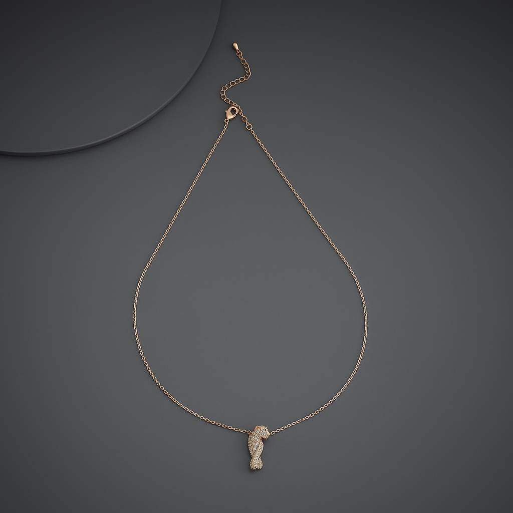Kushal'S Fashion Jewellery White Rose Gold-Plated Party Trendy Zircon Necklace-186785 : 445305