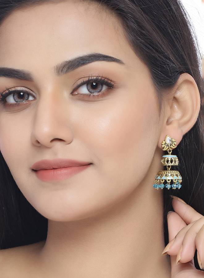 Gwalior Cutwork Design Layered Jhumka Earrings : 8905124047172