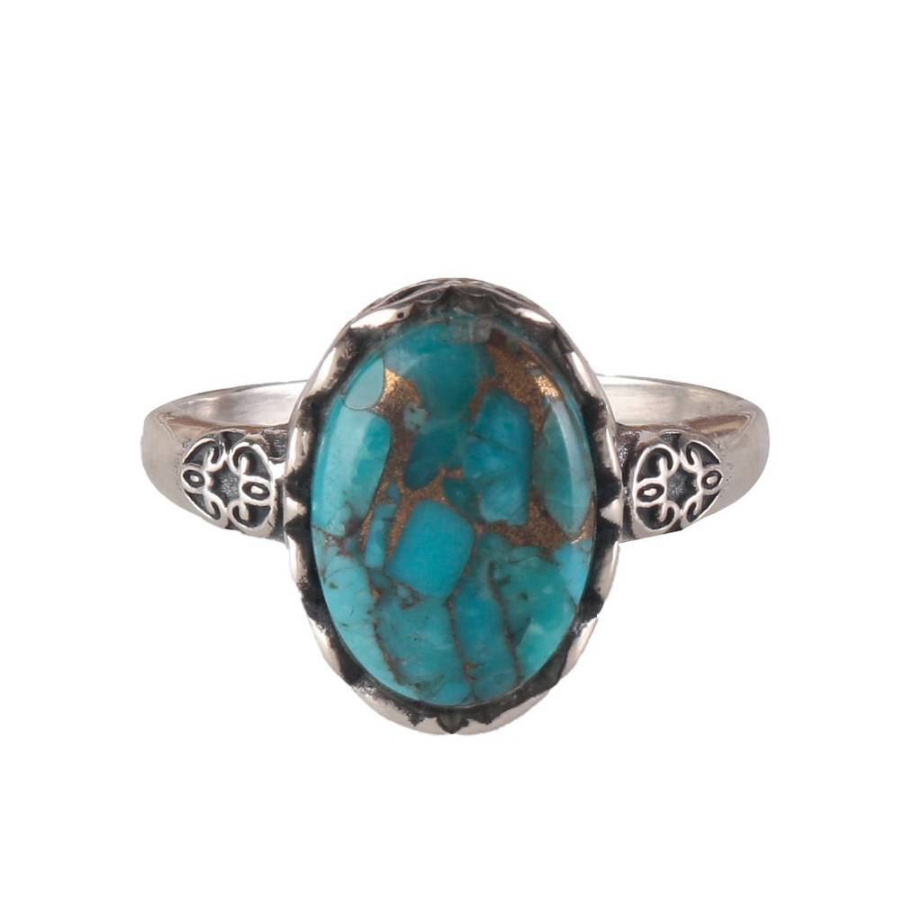 925 Sterling Silverturquoise Ring  Sky Blue Gemstone Sterling Silver Jewelry, Elegant Handmade Women Ring For Fashio : FU-0303