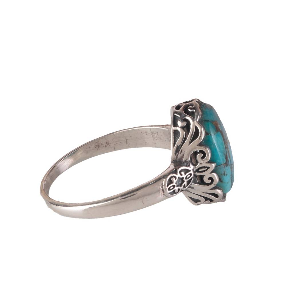 925 Sterling Silverturquoise Ring  Sky Blue Gemstone Sterling Silver Jewelry, Elegant Handmade Women Ring For Fashio : FU-0303