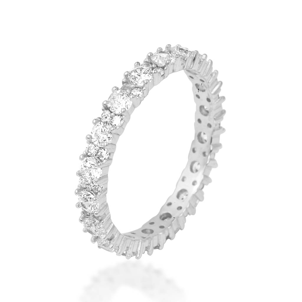 925 Silver Eternity Band | Minimalist Silver Band Ring For Women | Symbol Of Forever Love : S-R-R-128