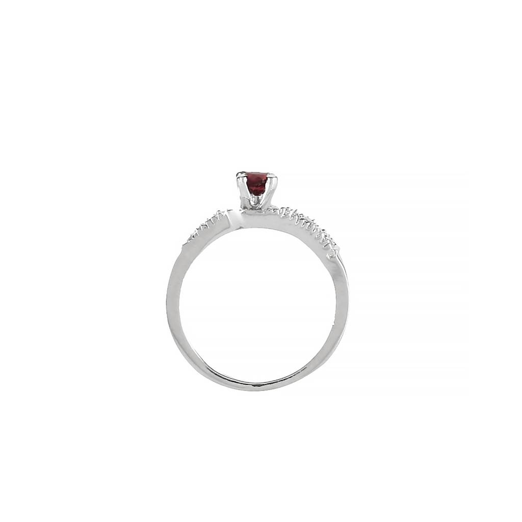 925 Sterling Silver Garnet Ring For Women | Authentic Silver Jewelry | Handcrafted Elegant Gift : FU-0674