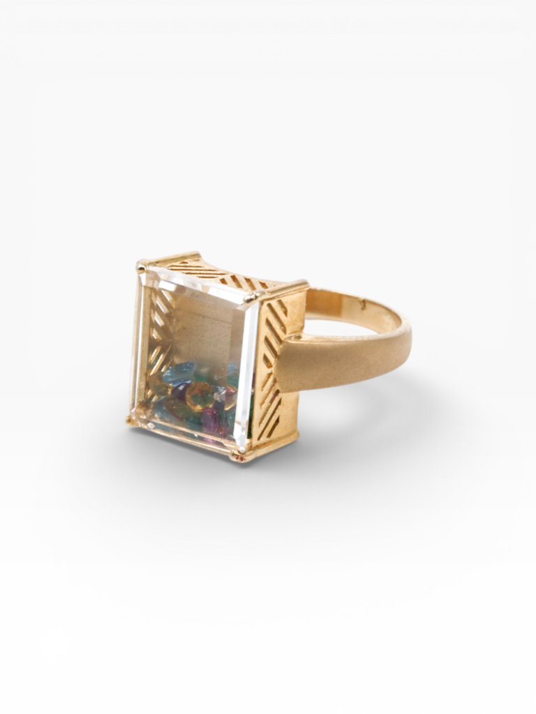 Treasure Box Ring With Crystal | Emerald | Ruby | Topaz | Citrine : R_WT_01_10