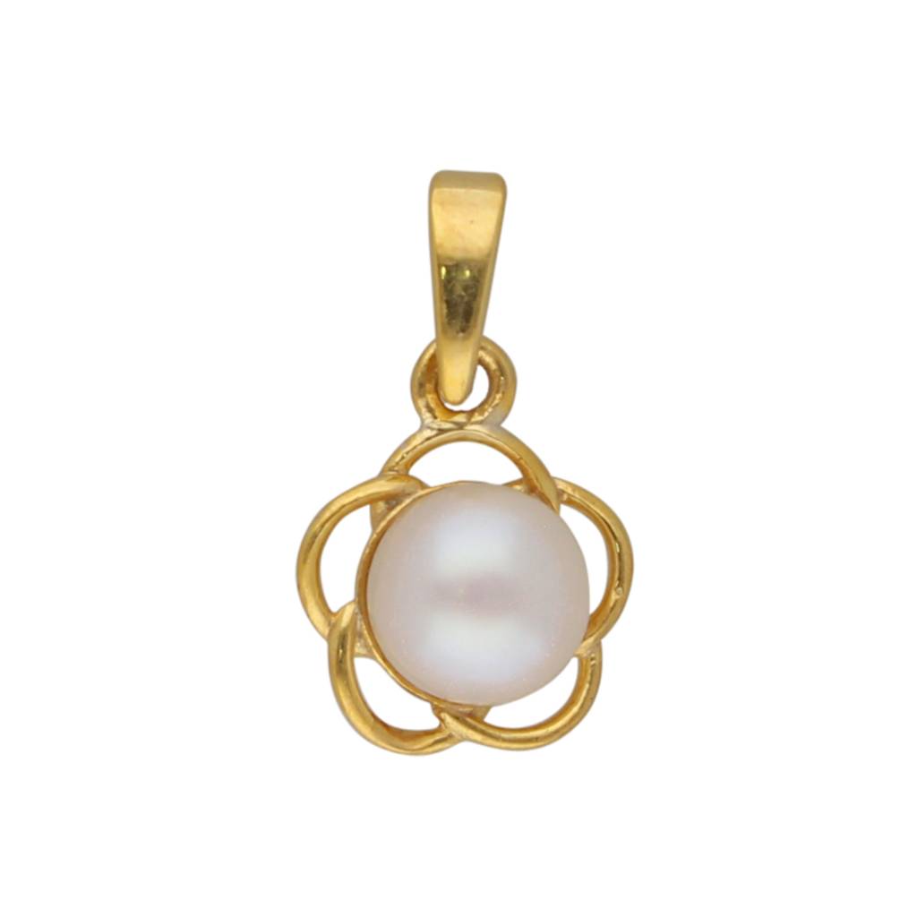 92.5 Sterling Silver Flower Light Weight Pearl Pendant : JPMAY-22-199