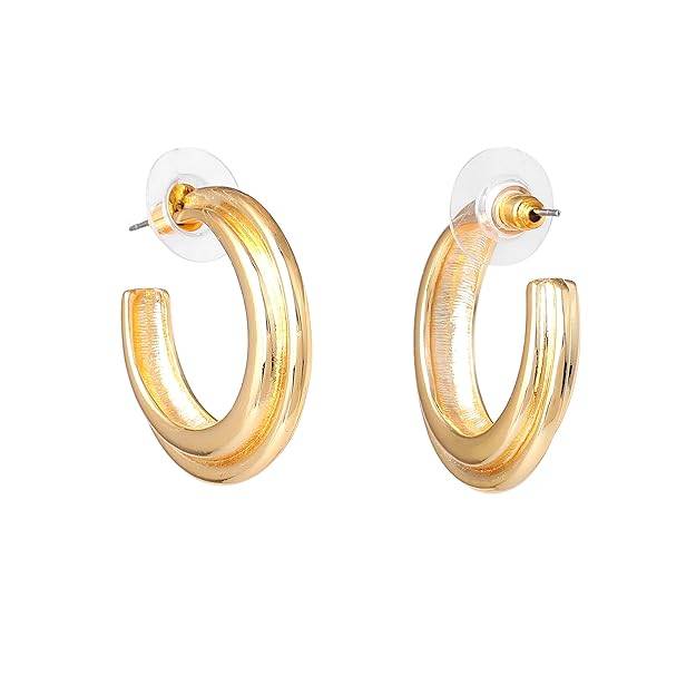 Gold Plated Fashion-Forward Simple Classic Half Hoop Earrings For Girls : 196708-2NIGER