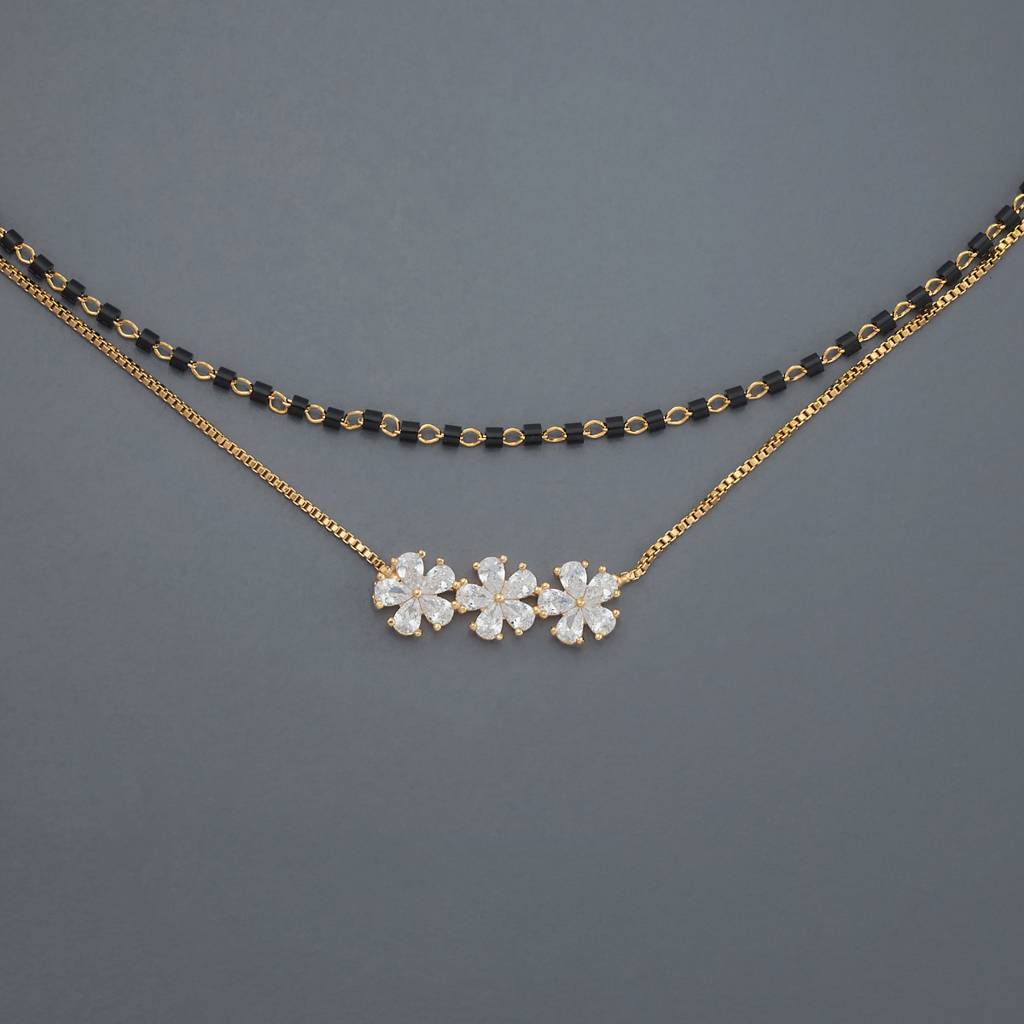 Kushal'S Fashion Jewellery White Gold-Plated Casual Wear Trendy Mangalsutra-184853 : 441320