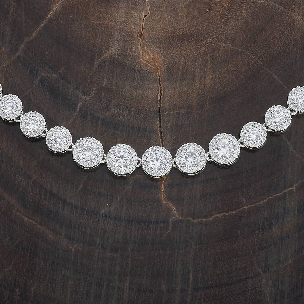 Kushal'S Fashion Jewellery-Plated Party Zircon Pendant Necklace -181244 : 433348