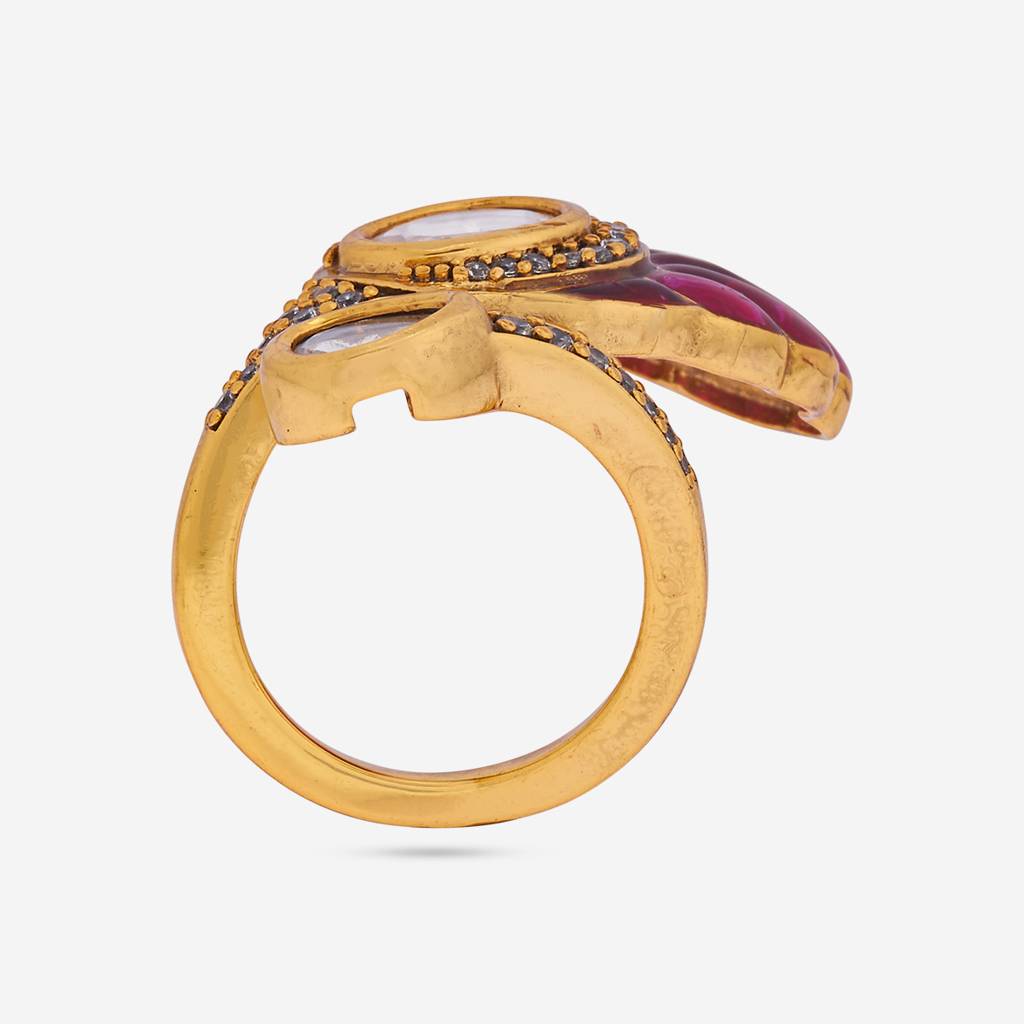 Ethnic Kundan Finger Ring-182234 : 435316