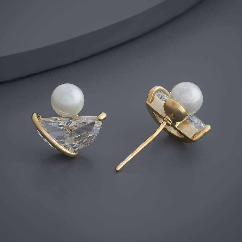 Kushal'S Fashion Jewellery Pearl Plated Party Trendy Zircon Studs-184223 : 439754