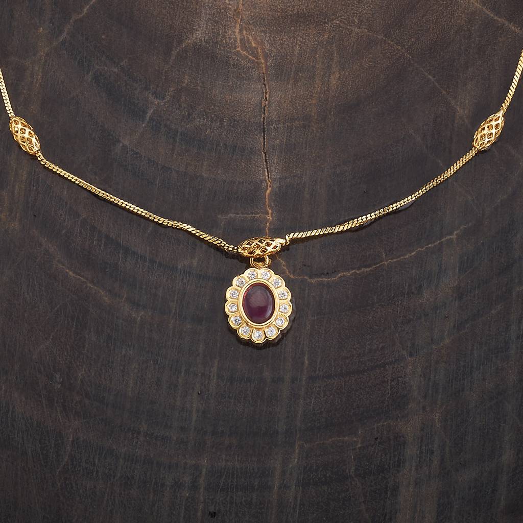 Kushal'S Fashion Jewellery Ruby Gold-Plated Ethnic Antique Necklace -438785 : 438785