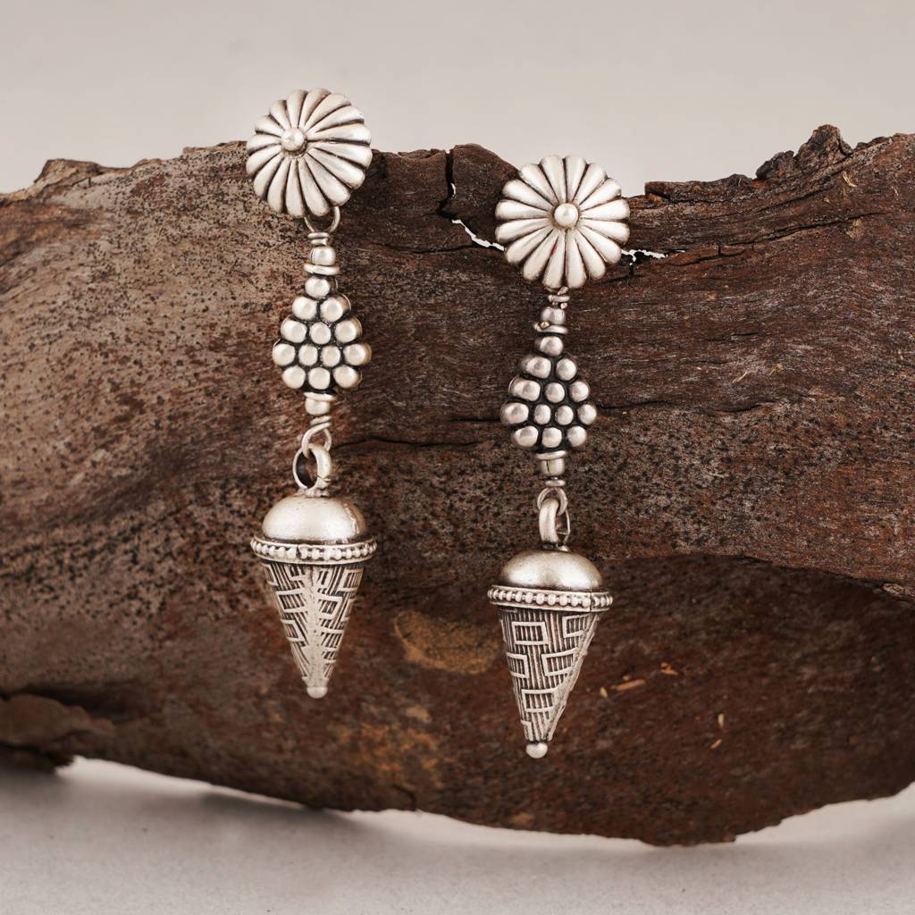 Tribal Silver Earrings For Women. : SSE635