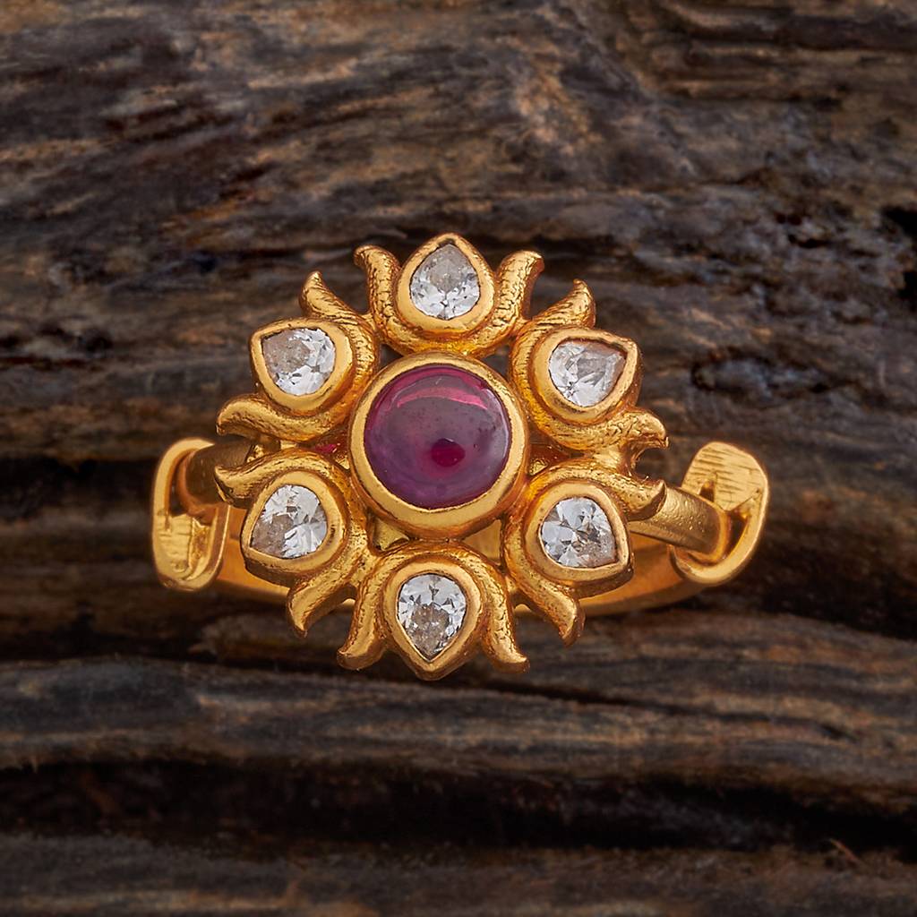 Kushal'S Fashion Jewellery Gold Plated Artificial Stones Studded Ring-178158 : 426738