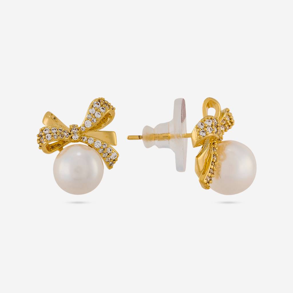 Kushal'S Fashion Jewellery White Gold-Plated Party Trendy Zircon Stud Earrings -456169 : 456169