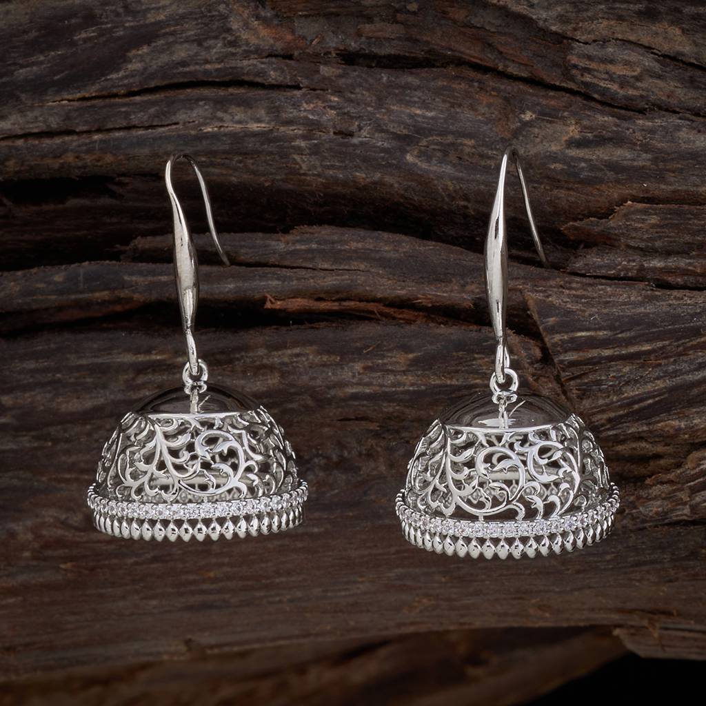 Kushal'S Fashion Jewellery-Plated Party Zircon Jhumkas-158925 : 380292