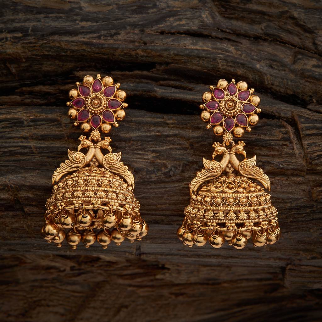 Kushal'S Fashion Jewellery Ruby Gold-Plated Bridesmaid Antique Earring-172292 : 411904