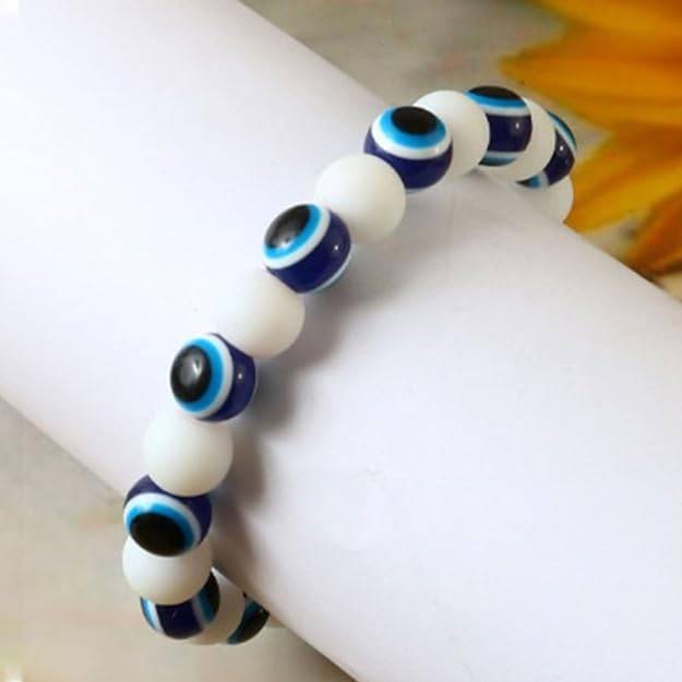 Gehena By Estele Bohemian Evil Eye Beaded Bracelet For Men & Women: Protective & Trendy Lucky Evil Eye Char : OSAK006-IRBLWEBR