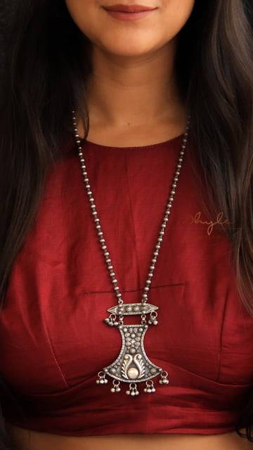 Mizoya Intricate Daana Art Tribal Inspired Necklace : SE50169-1-1-1-1-1-1-1
