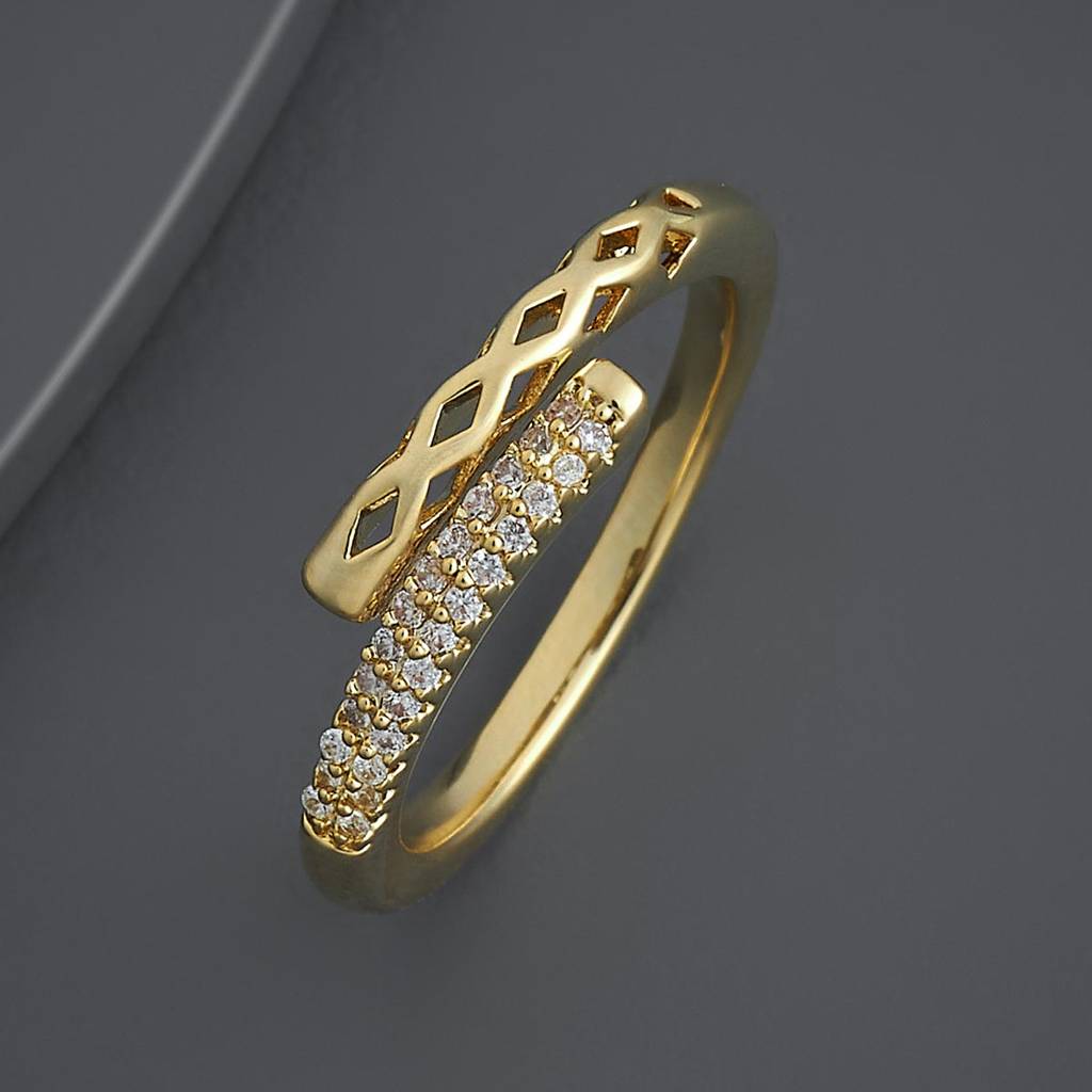 Kushal'S Fashion Jewellery White Gold-Plated Party Trendy Zircon Finger Ring-184318 : 440006