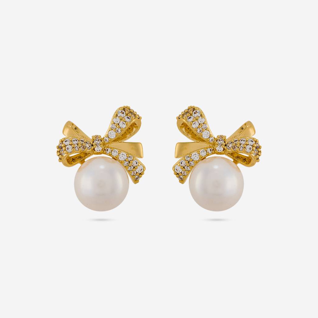 Kushal'S Fashion Jewellery White Gold-Plated Party Trendy Zircon Stud Earrings -456169 : 456169