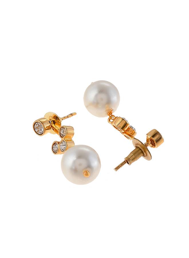 Mothers Day Pearl Drop And Cz Studded Pendant With Jacket Earrings : 8905124502046