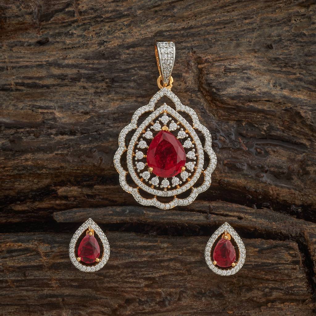 Kushal'S Fashion Jewellery-Plated Party Zircon Pendant Set-182057 : 434881