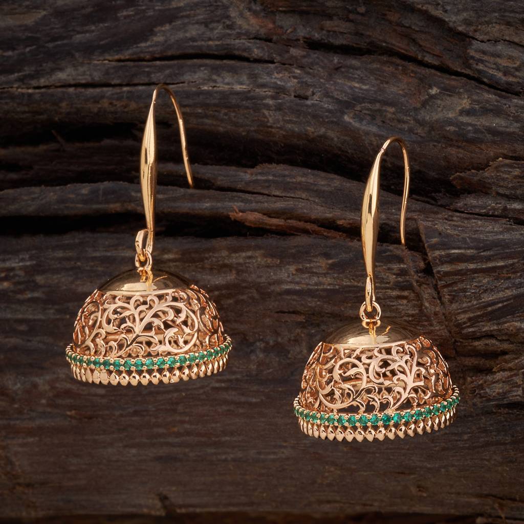 Kushal'S Fashion Jewellery-Plated Party Zircon Jhumkas-158925 : 380290