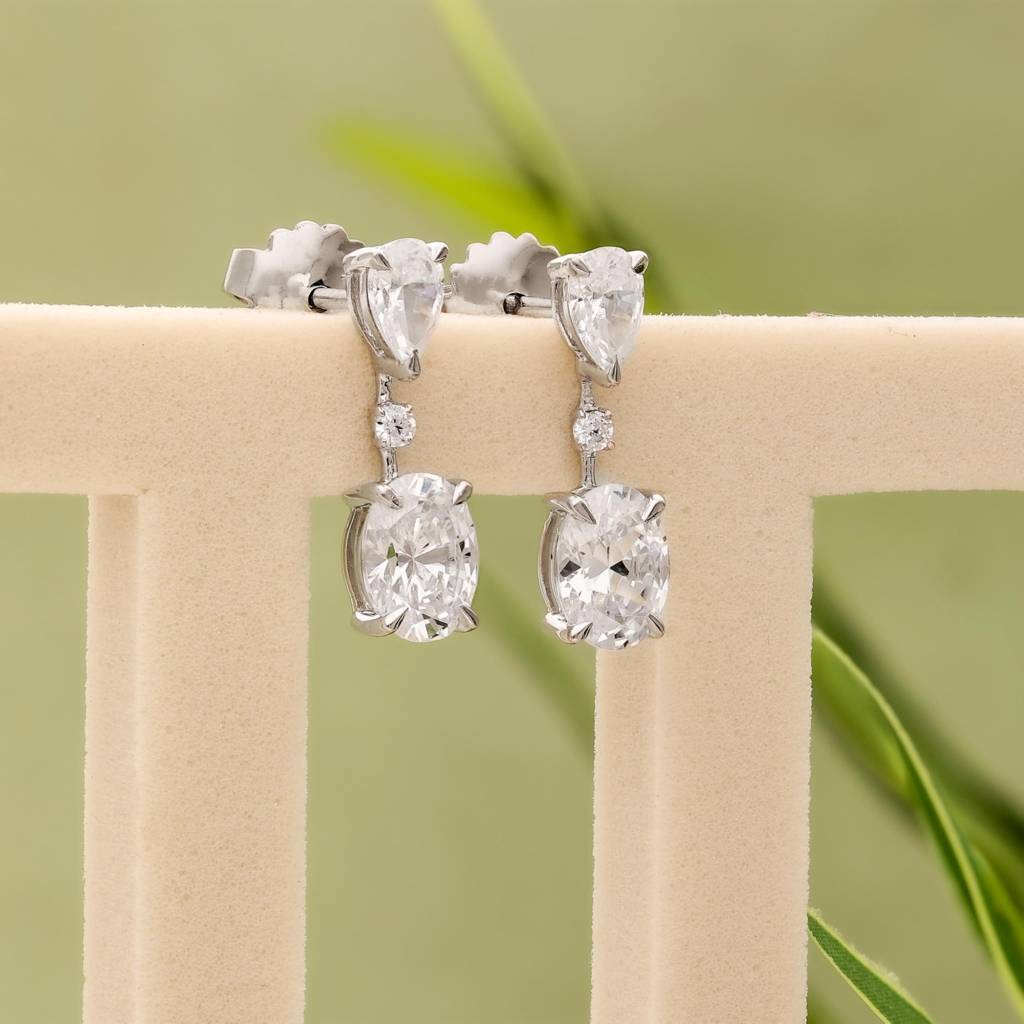 925 Silver Stylish Drop Dangle Earrings For Women : SE_000565
