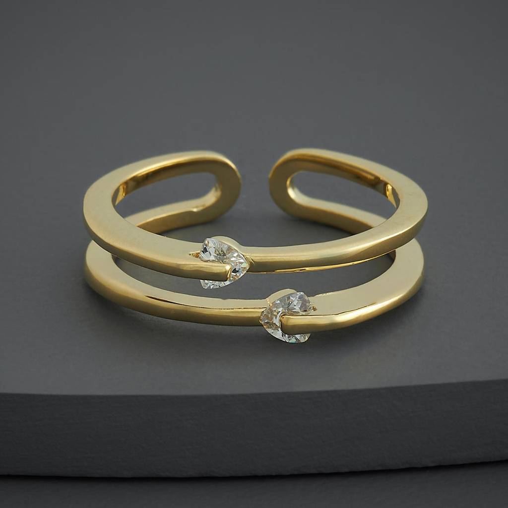 Kushal'S Fashion Jewellery White Gold-Plated Party Trendy Zircon Finger Ring-186761 : 445280