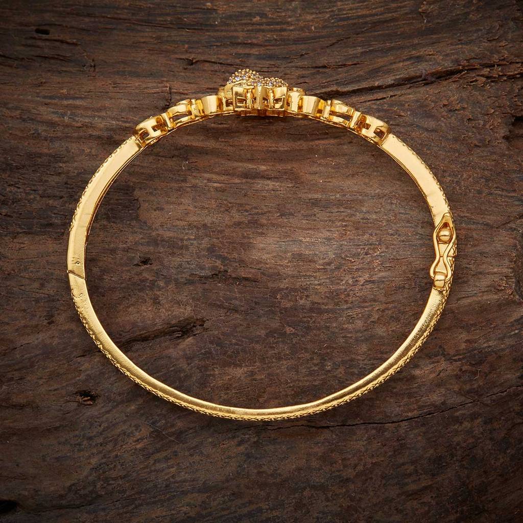 Kushal'S Fashion Jewellery White Gold-Plated Ethnic Antique Kada-139590 : 393744
