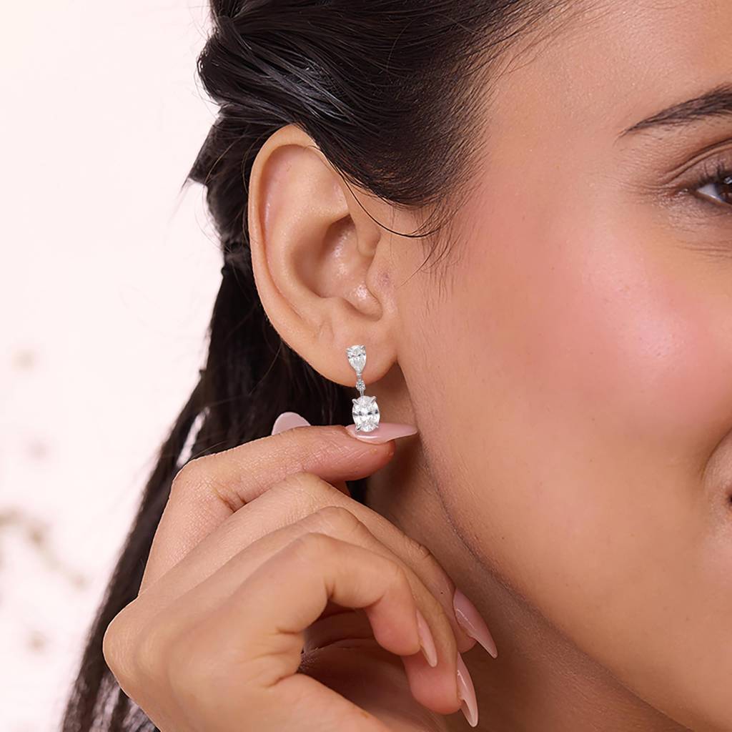 925 Silver Stylish Drop Dangle Earrings For Women : SE_000565