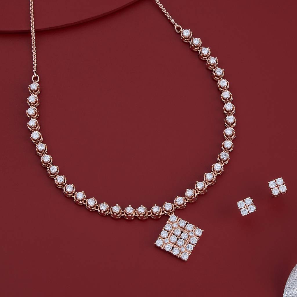 Party Zircon Necklace Set-186564 : 444842