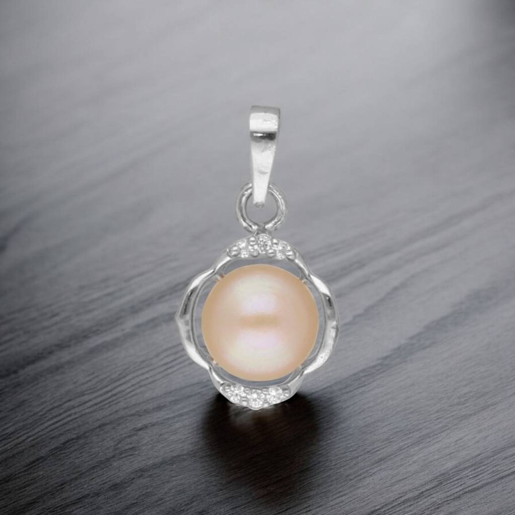 92.5 Sterling Silver Garima Simple Pearl Pendant : JPMAY-22-184