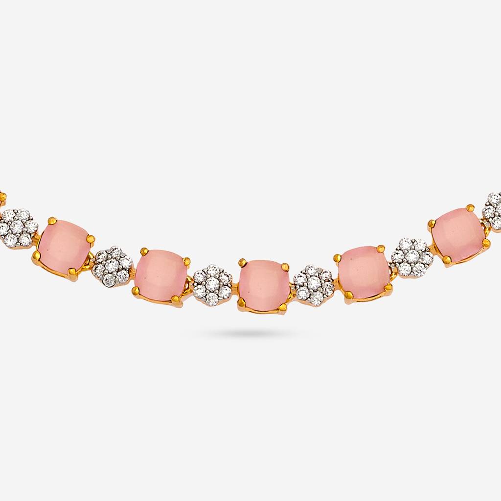 Gold-Plated Party Zircon Necklace Set-440932 : 440932