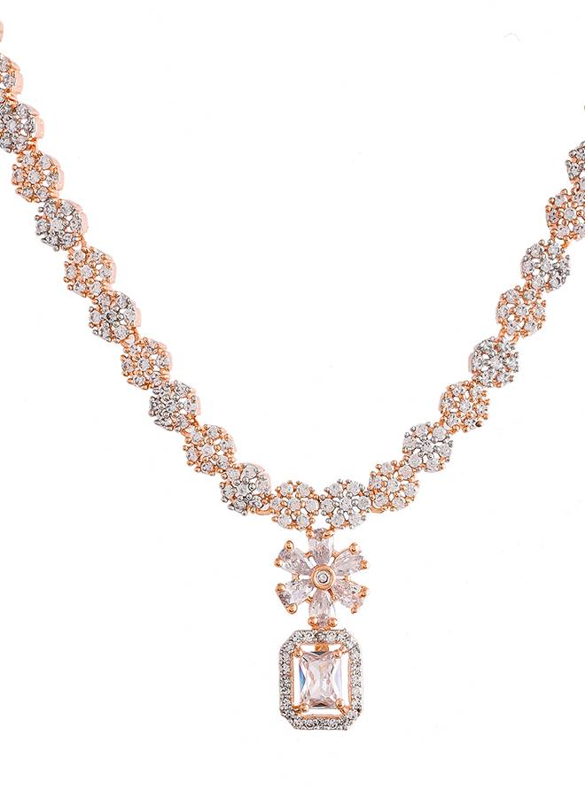 Sparkling Elegance Round Cut Cz Jewellery Set : 8905124498790