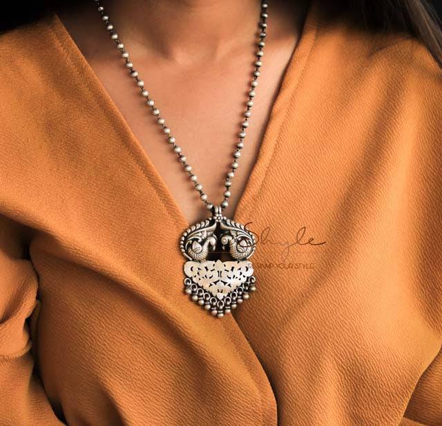 Anvaya Intricate Jali Dual Peacock Necklace : SE603-1-1-1-1-1-1-3-1