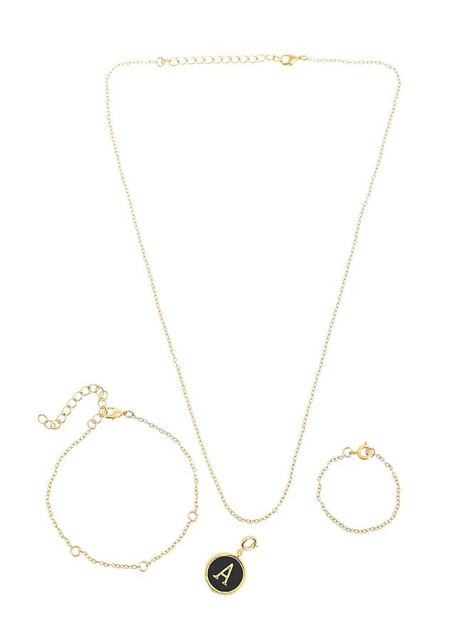 Valentine'S Day Collection Alphabet Black Enamel Charm : 8905124491432