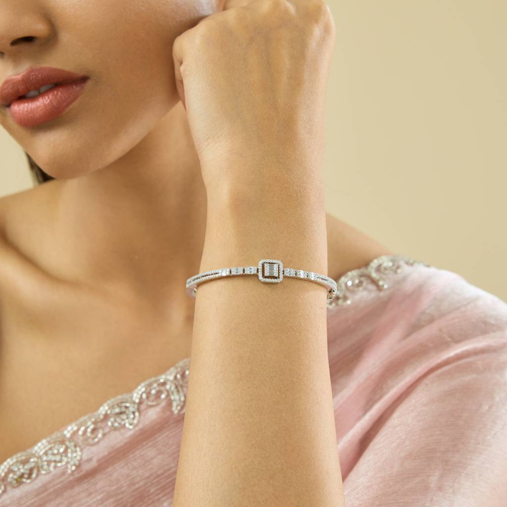 Kushal'S Fashion Jewellery Plated Party Zircon Kada-182670 : 436169