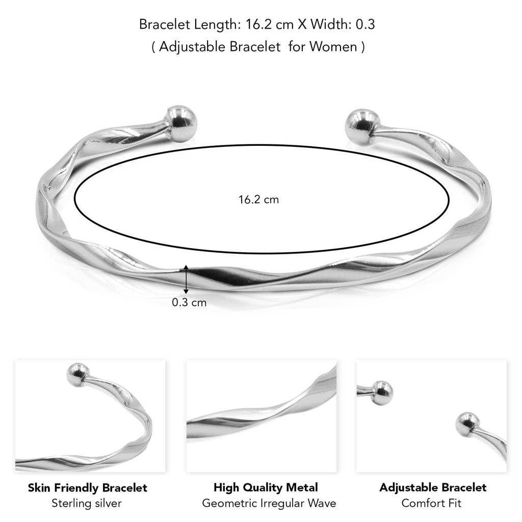 Silver Plated Adjustable Bracelet Fancy Fashion Stylish Jewellery For Women : PX8B89S