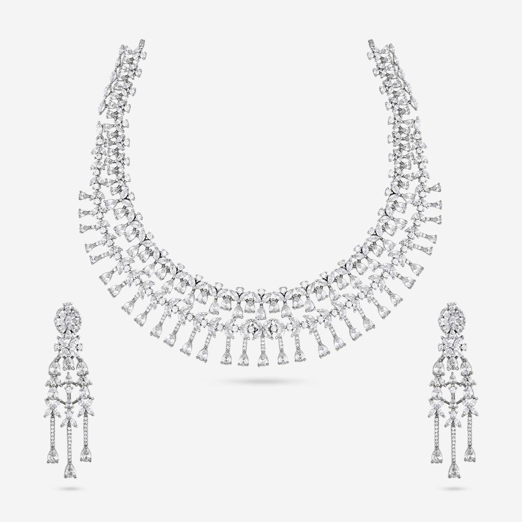 Kushal'S Fashion Jewellery Plated Ethnic Zircon Jewellery Set -186609 : 444981