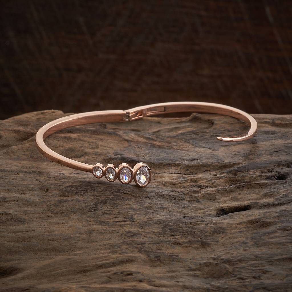 Kushal'S Fashion Jewellery White Plated Party Wear Zircon Kada-174662 : 418802