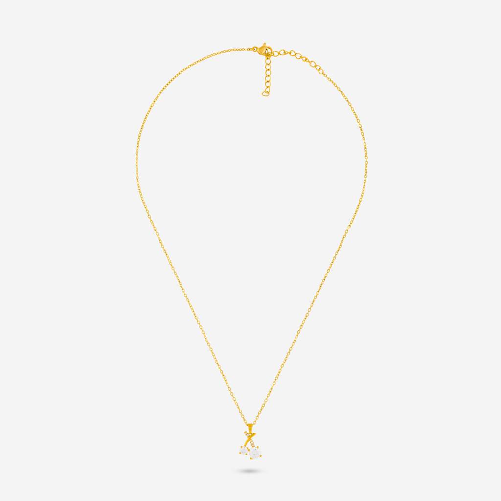 Kushal'S Fashion Jewellery White Gold-Plated Party Trendy Zircon Necklace -454810 : 454810