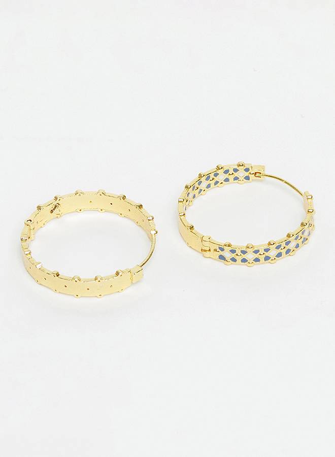 Fashion Trendy Hoops Gold Brass Earrings-Vmjai43814 : 8905124434323