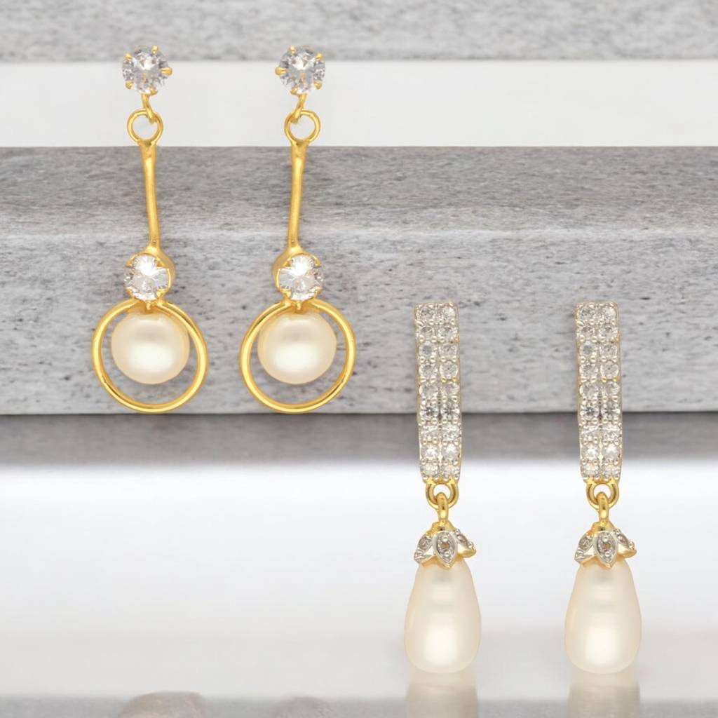 Vyom Pearl Earrings Pack 2 : JPD-24-14