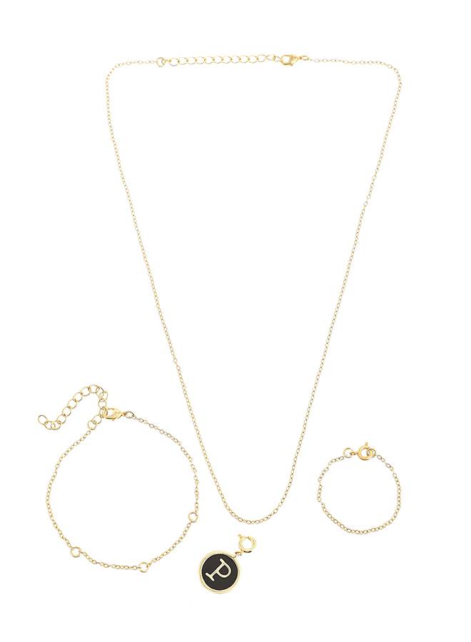 Valentine'S Day Collection Alphabet Black Enamel Charm : 8905124491678