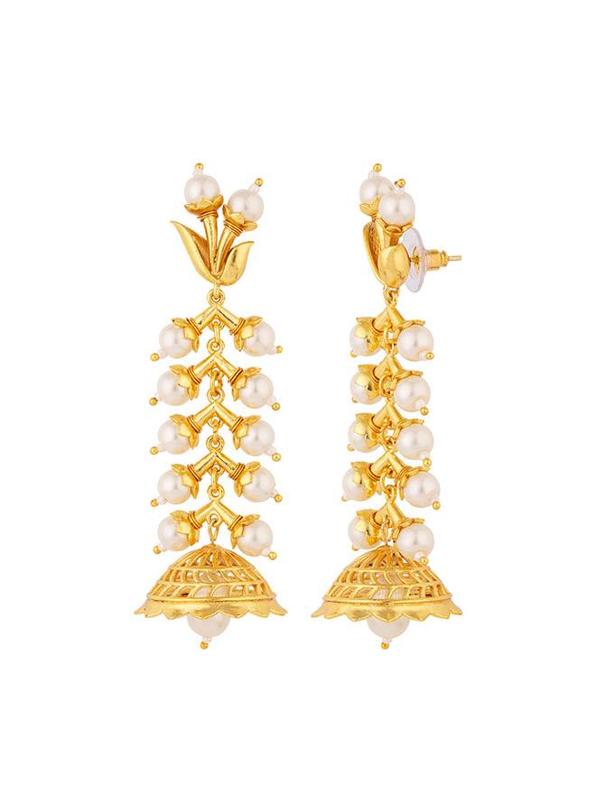 Blooming Beads Floral Motifs Earrings : 8907617856117