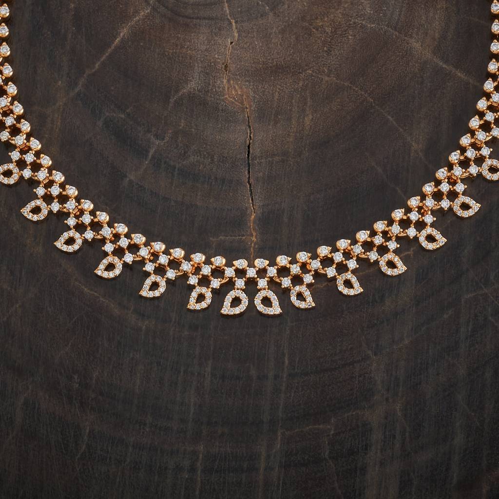 Kushal'S Fashion Jewellery White Gold-Plated Party Zircon Necklace-182750 : 447510