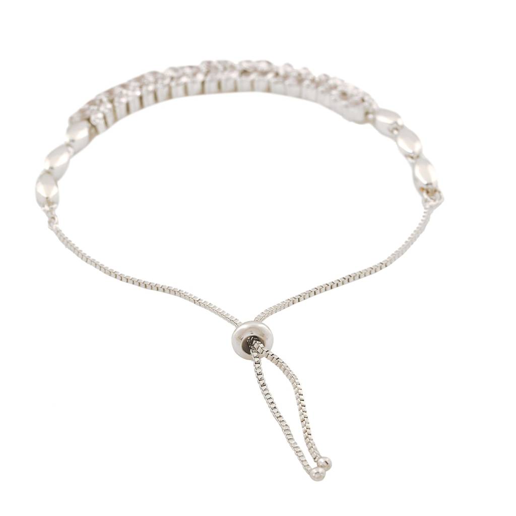 Estele Rhodium Plated Cz Leaf Designer Bracelet For Women : AD-048-IRBR